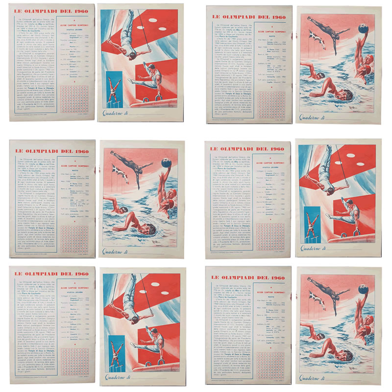 LOTTO DA 6 QUADERNI  SCOLASTICI D'EPOCA